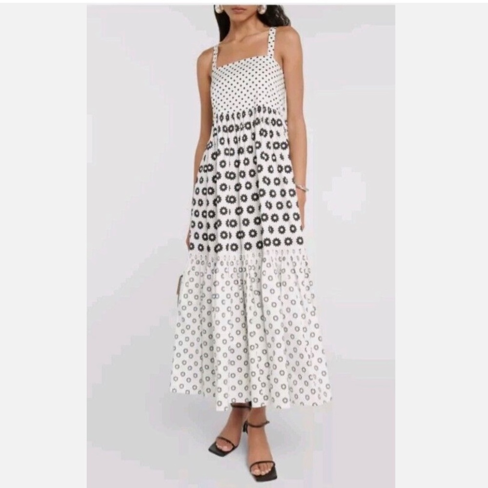 🌼 SOLD - Tory Burch Mod Dot Patchwork Midi Dress – Size 4 🌼 - Picture 2 of 10